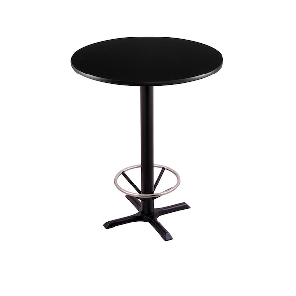 42" 211 Black Table, 30" dia. Top, Foot Ring